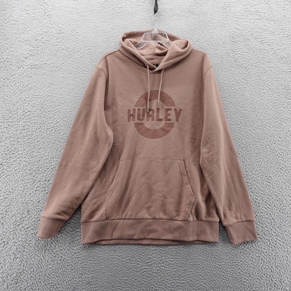 Hurley Mens Trance Pullover Hoodie Sweatshirt Large Brown Logo NEW